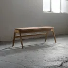 Knekk Bench with fixed cushion in leather from Fora Form