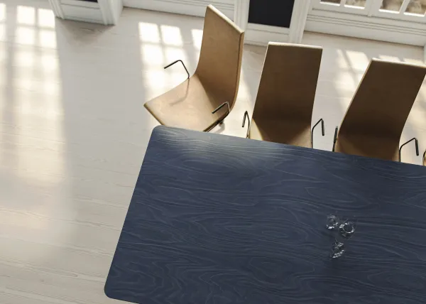 Fora Form Kvart table dark sky birchply Clint chairs cropped