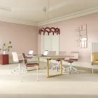 Atrium chairs in blended pink environment Roma table Fora Form