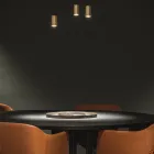 Senso sofa med påmontert bord i eik og eik understell Fora Form