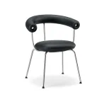 Bud Stack chair in leather and chrome from Fora Form