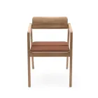 Knekk chair in oak fixed seat cushions with armrest Fora Form