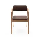 Knekk chair in oak fixed seat and back cushions with armrest Fora Form