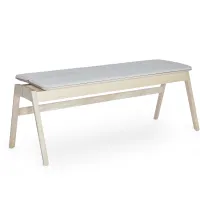 Knekk bench with seatcushion whitewashed