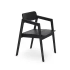 Knekk chair with armrest blackstained