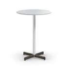 Myk bord Ø80 H150 cm ståbord med hvit laminat mørkbeiset deksel Fora Form