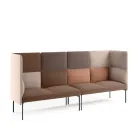 Senso 4 seters modulsofa med høy rygg i rødrosa tekstiler fra Fora Form