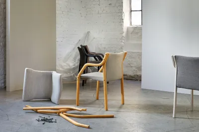 Fora Form Re Form Original Laminette chairs being assembled