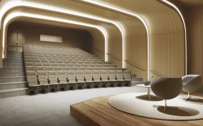 Arena auditorium med høy rygg og setet nede hr kopi